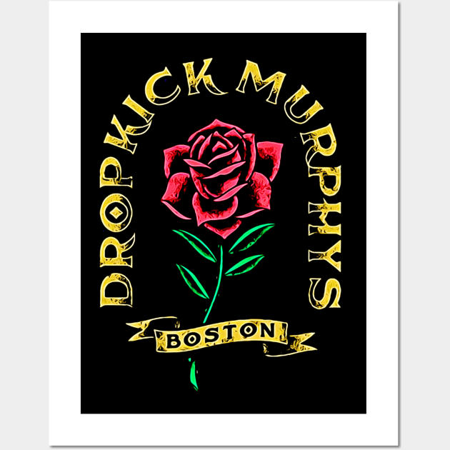 Flower rose boston punk band Wall Art by WalkTogether